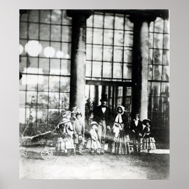 Póster Reina Victoria y Príncipe Alberto con sus (Frente)