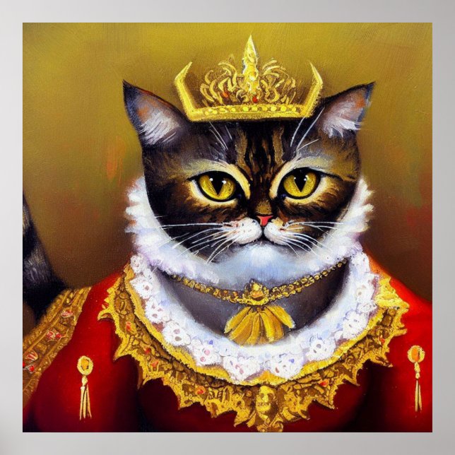 Póster Reina victoriana del gato (Frente)
