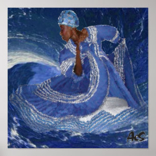 Póster reina YEMAYA del océano