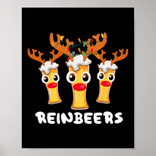 Póster Reinbeers Navidades divertidos de cerveza de reno 