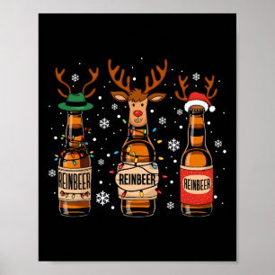 Póster Reinbeers Navidades divertidos de cerveza de reno 