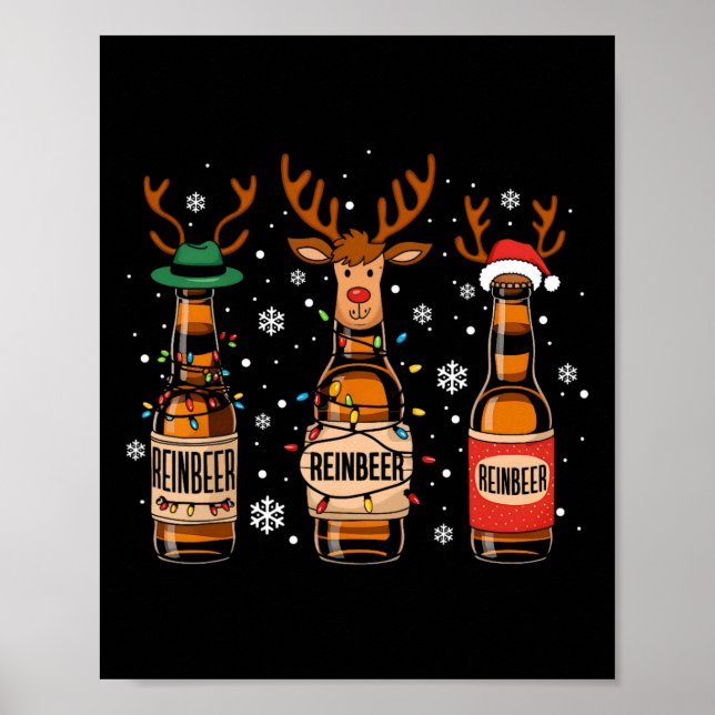 Póster Reinbeers Navidades divertidos de cerveza de reno  (Frente)