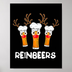 Póster Reinbeers Navidades divertidos de cerveza de reno 
