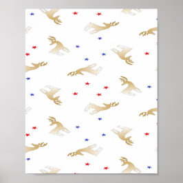 Póster reindeer and stars