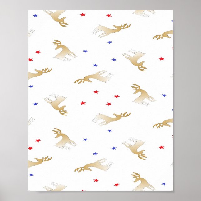 Póster reindeer and stars (Frente)