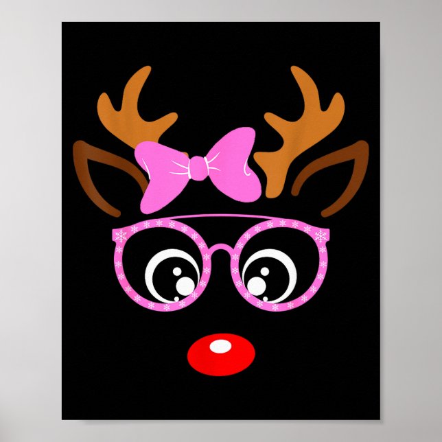 Póster Reindeer Face Matching Family Christmas Costume Wo (Frente)