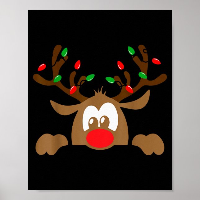 Póster Reindeer Face Matching Family Christmas Deer Girl  (Frente)