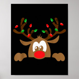 Póster Reindeer Face Matching Family Christmas Deer Girl