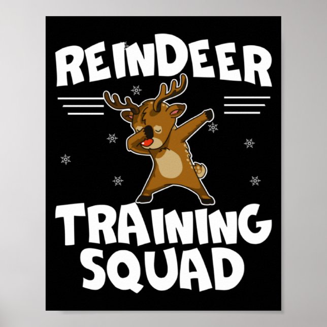 Póster Reindeer Training Squad Deer Team Xmas Running New (Frente)