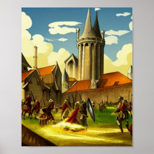 Póster Reino de Barracks Fantasy Digital Art Poster