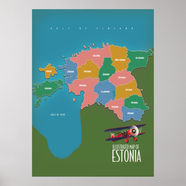 Póster Reino de Bélgica hermoso Poster de mapas (Frente)