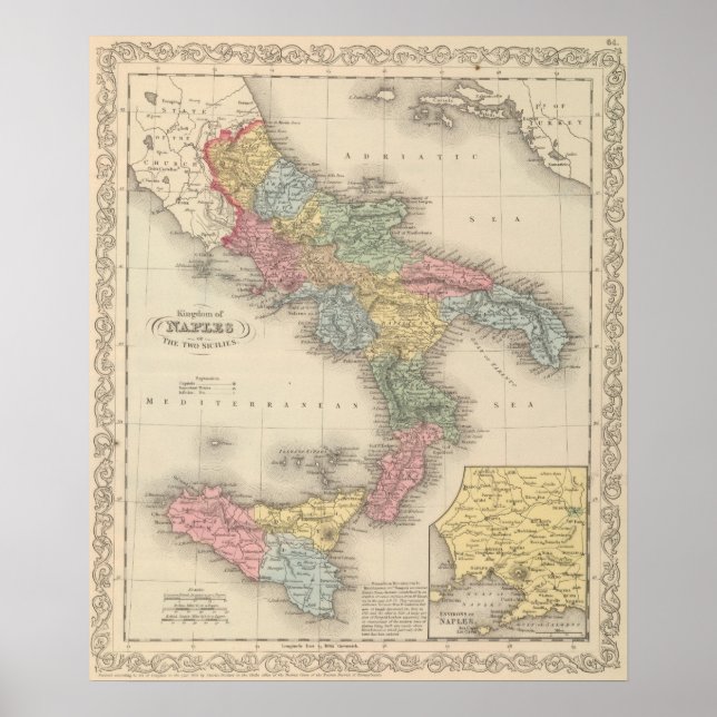 Póster Reino de Nápoles o las dos Sicilia (Frente)