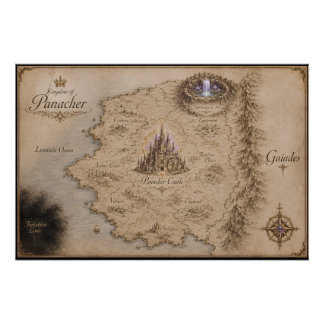 Póster Reino del cartel de mapa de fantasía de Panacher