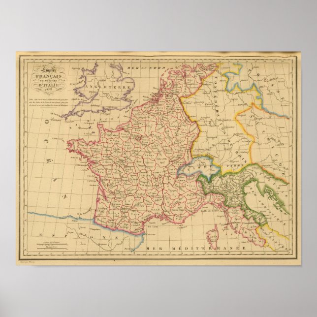 Póster Reino Imperio de Francia e Italia, 1812 (Frente)