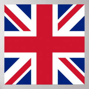 Póster Reino Unido Bandera Union Jack de las colonias bri