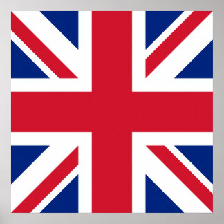 Póster Reino Unido Bandera Union Jack de las colonias bri