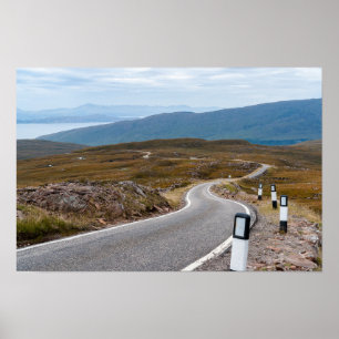 Póster Reino Unido, Escocia - Carretera de un solo carril