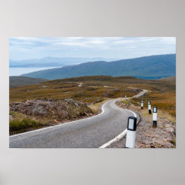 Póster Reino Unido, Escocia - Carretera de una sola vía