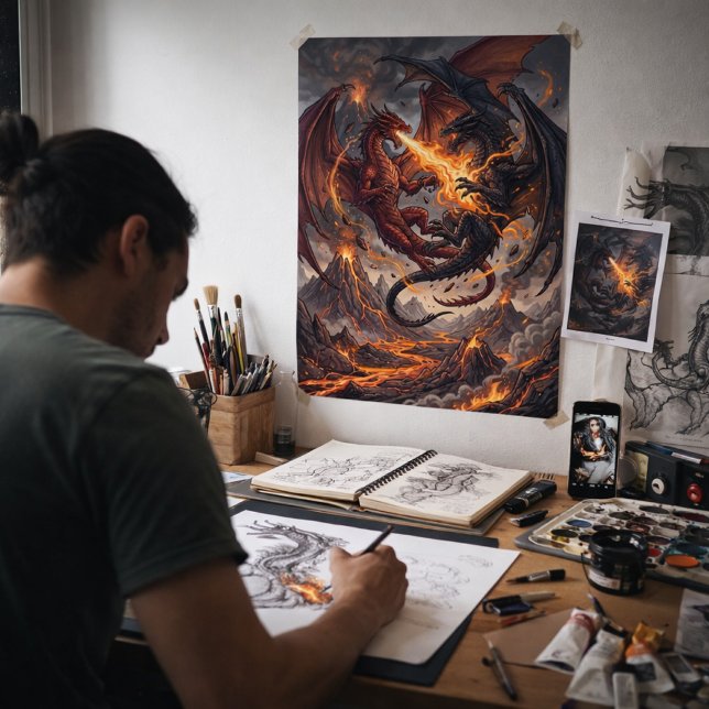 Póster Reinos míticos Choque de Dragones (Subido por el creador)