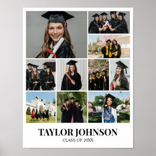 Póster Rejilla de collage de fotos personalizadas 10 foto