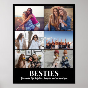 Póster Rejilla de Collage de Fotos Personalizadas 6 Fotos