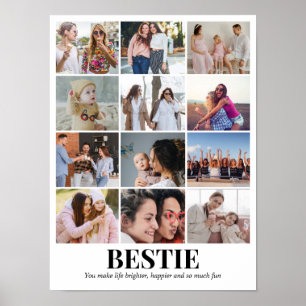 Póster Rejilla de Collage de Fotos Personalizado 12 Fotos