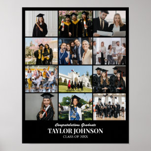 Póster Rejilla de collage de fotos personalizado 12 imáge