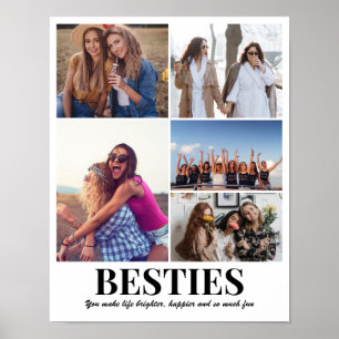 Póster Rejilla de Collage de Fotos Personalizado 5 Fotos