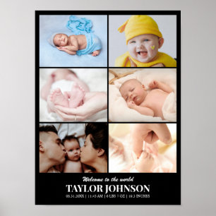 Póster Rejilla de Collage de Fotos Personalizado 6 Fotos
