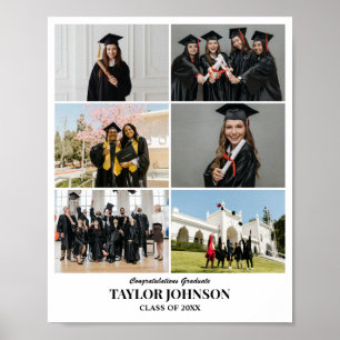 Póster Rejilla de collage de fotos personalizado 6 fotos 