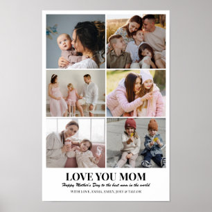 Póster Rejilla de collage de fotos personalizado 6 imágen