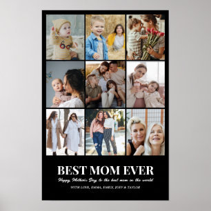 Póster Rejilla de collage de fotos personalizado 9 fotos