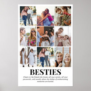 Póster Rejilla de collage de fotos personalizado 9 fotos