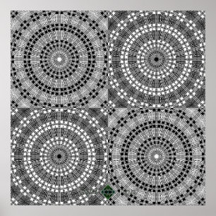 Póster Rejilla de Mandala Reflectante