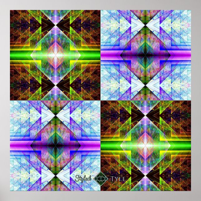 Póster Rejilla de prisma triangular (Frente)