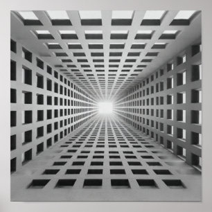 Póster Rejilla geométrica infinita Ilustración óptica