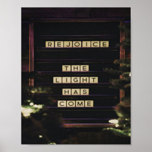 Póster Rejoice The Light Has Come Isaiah 60 Bible Verse