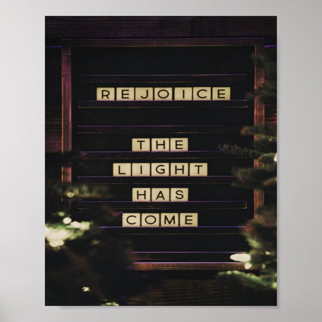 Póster Rejoice The Light Has Come Isaiah 60 Bible Verse (Frente)