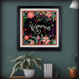 Póster Rejuvenecer la Bonito floral inspiradora