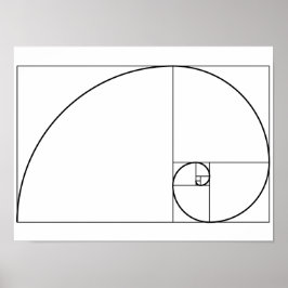 Póster Relación de oro espiral fibonacci