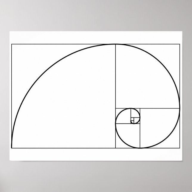 Póster Relación de oro espiral fibonacci (Frente)