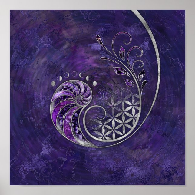 Póster Relación de oro - Ornamento de geometría sagrada (Frente)