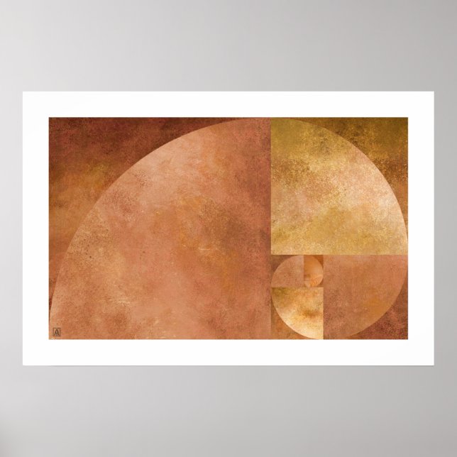 Póster Relación dorada, espiral fibonacci (Frente)