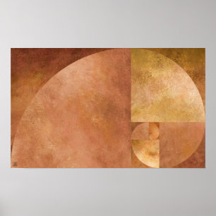Póster Relación dorada, espiral fibonacci