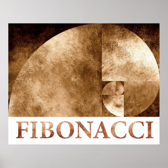 Póster Relación dorada, espiral fibonacci (Frente)