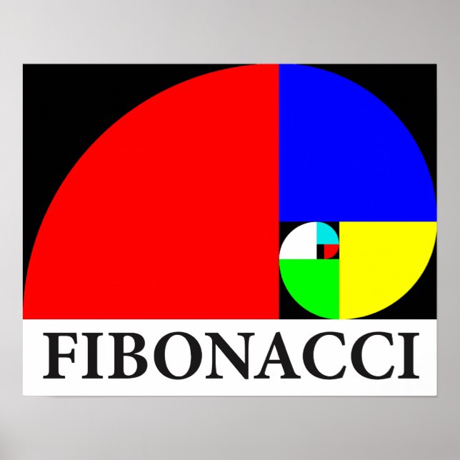 Póster Relación dorada, espiral fibonacci (Frente)
