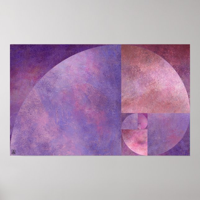 Póster Relación dorada, espiral fibonacci (Frente)