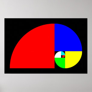 Póster Relación dorada, espiral fibonacci