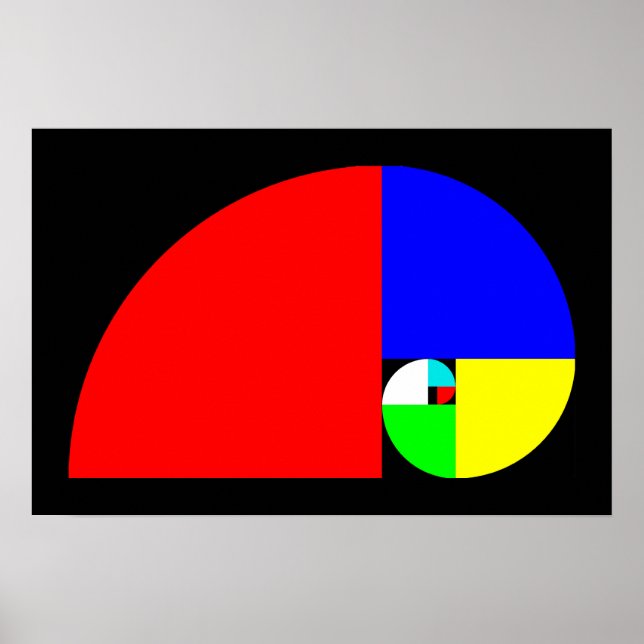 Póster Relación dorada, espiral fibonacci (Frente)