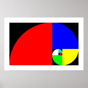 Póster Relación dorada, espiral fibonacci